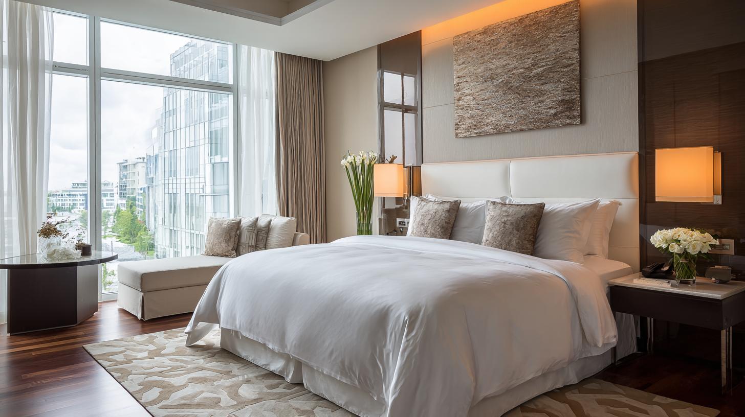 A calm bedroom scene from the upcoming Crestavia collection